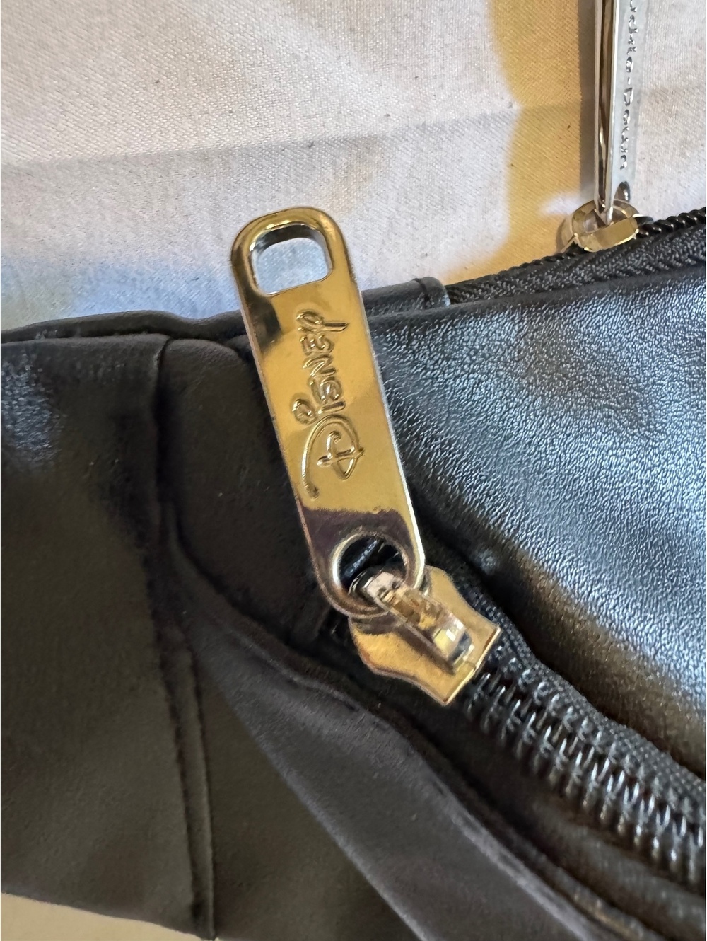 Disney Black Faux Leather Embossed Fanny Pack